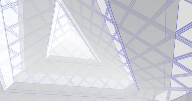 Mimari sanat konseptinde soyut çizgiler, minimum geometrik şekiller. 