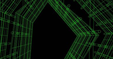 Mimari sanat konseptinde soyut çizgiler, minimum geometrik şekiller. 