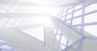 Mimari sanat konseptinde soyut çizgiler, minimum geometrik şekiller. 