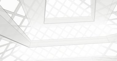 Mimari sanat konseptinde soyut çizgiler, minimum geometrik şekiller. 