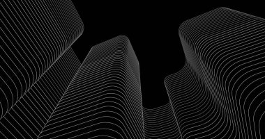 Mimari sanat konseptinde soyut çizgiler, minimum geometrik şekiller. 