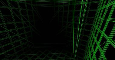 Mimari sanat konseptinde soyut çizgiler, minimum geometrik şekiller. 