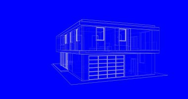  Mimarlık binasının 3D modelleme yazılım tasarımı, dahili illüstrasyon