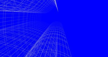 Mimari sanat konseptinde soyut çizgiler, minimum geometrik şekiller. 