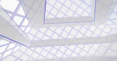 Mimari sanat konseptinde soyut çizgiler, minimum geometrik şekiller. 