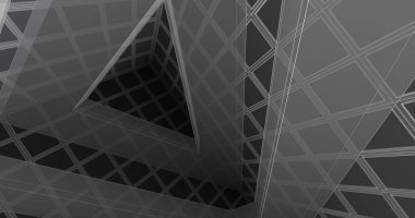 Mimari sanat konseptinde soyut çizgiler, minimum geometrik şekiller. 