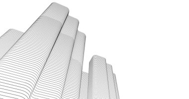 Mimari sanat konseptinde soyut çizgiler, minimum geometrik şekiller. 