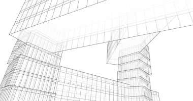 Mimari sanat konseptinde soyut çizgiler, minimum geometrik şekiller. 