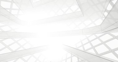 Mimari sanat konseptinde soyut çizgiler, minimum geometrik şekiller. 