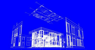 çizgili mimari duvar kağıdı, dijital arkaplan