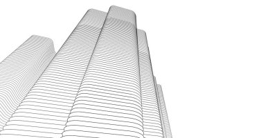 Mimari sanat konseptinde soyut çizgiler, minimum geometrik şekiller. 