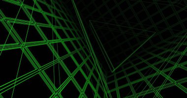 Mimari sanat konseptinde soyut çizgiler, minimum geometrik şekiller. 