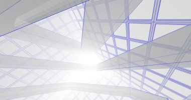 Mimari sanat konseptinde soyut çizgiler, minimum geometrik şekiller. 