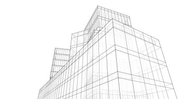 Mimari sanat konseptinde soyut çizgiler, minimum geometrik şekiller. 