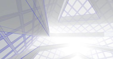 Mimari sanat konseptinde soyut çizgiler, minimum geometrik şekiller. 