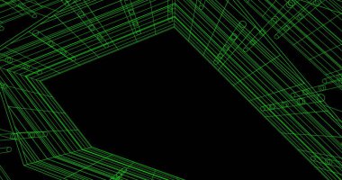 Mimari sanat konseptinde soyut çizgiler, minimum geometrik şekiller. 