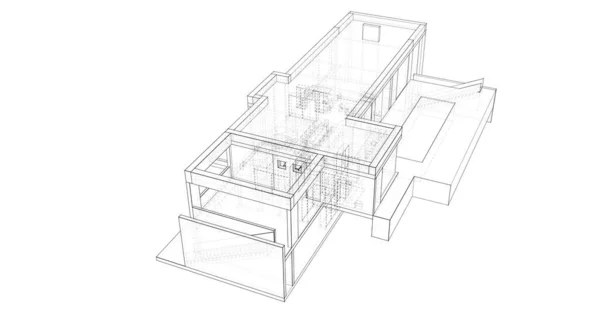 Fodrad Arkitektoniska Tapeter Digital Bakgrund — Stockfoto