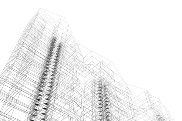 Lignes Dessin Abstraites Dans Concept Art Architectural Formes Géométriques Minimales — Photo