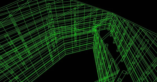 Mimari sanat konseptinde soyut çizgiler, minimum geometrik şekiller. 