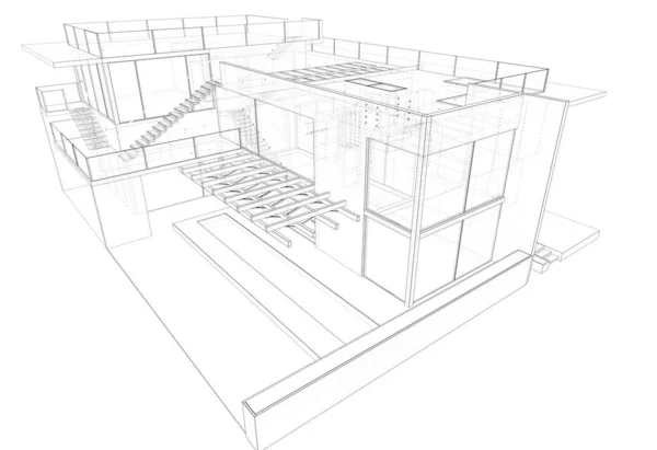 Disegno Astratto Carta Parati Architettonica Sfondo Concetto Digitale — Foto Stock