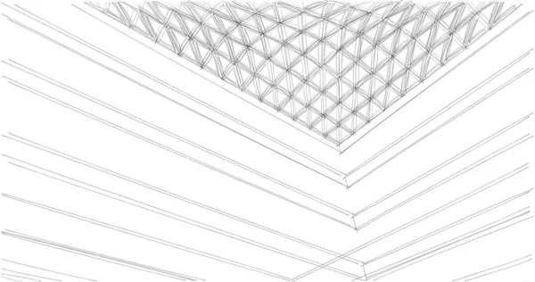 Abstraktní Kreslicí Čáry Architektonickém Pojetí Minimální Geometrické Tvary — Stock fotografie