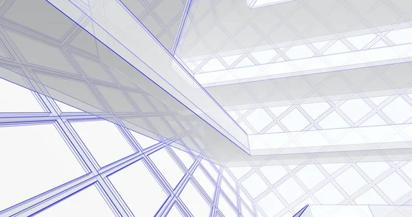 Mimari sanat konseptinde soyut çizgiler, minimum geometrik şekiller. 