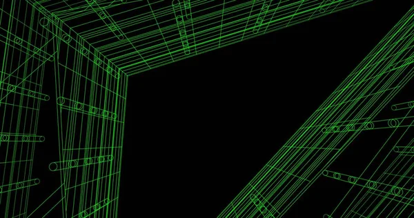 Mimari sanat konseptinde soyut çizgiler, minimum geometrik şekiller. 