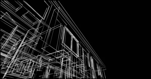  Mimarlık binasının 3D modelleme yazılım tasarımı, dahili illüstrasyon