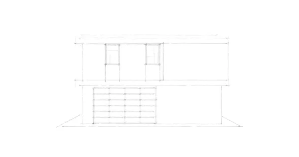 建筑三维建模软件设计 室内图解 — 图库照片