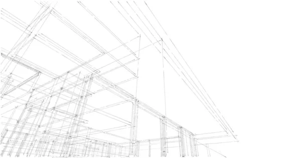 建筑三维建模软件设计 室内图解 — 图库照片