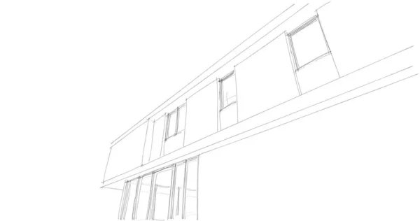 Diseño Software Modelado Del Edificio Arquitectura Ilustración Interiores —  Fotos de Stock