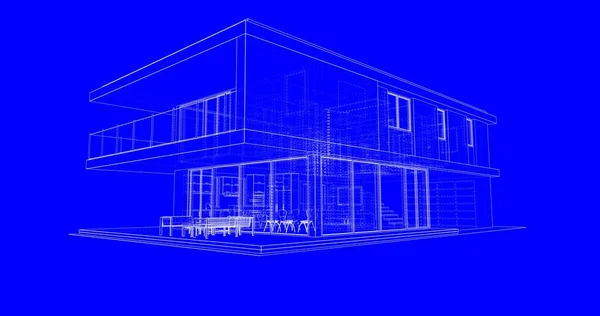 Mimarlık Binasının Modelleme Yazılım Tasarımı Dahili Illüstrasyon — Stok fotoğraf