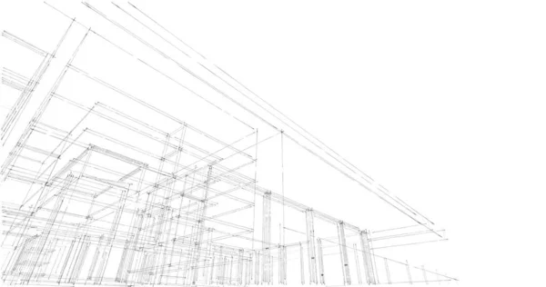 建筑三维建模软件设计 室内图解 — 图库照片