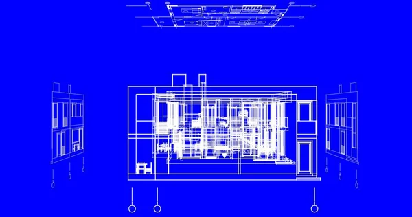 Wyłożona Tapeta Architektoniczna Tło Cyfrowe — Zdjęcie stockowe