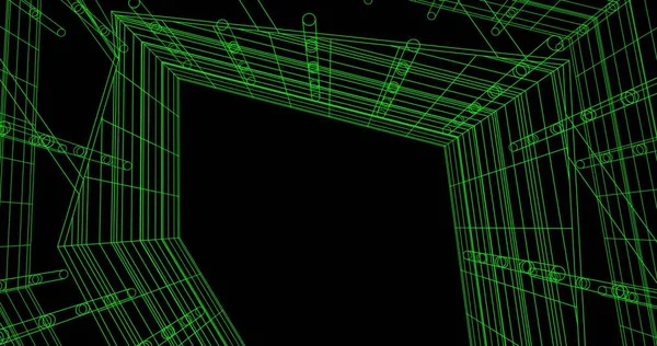 Mimari sanat konseptinde soyut çizgiler, minimum geometrik şekiller. 