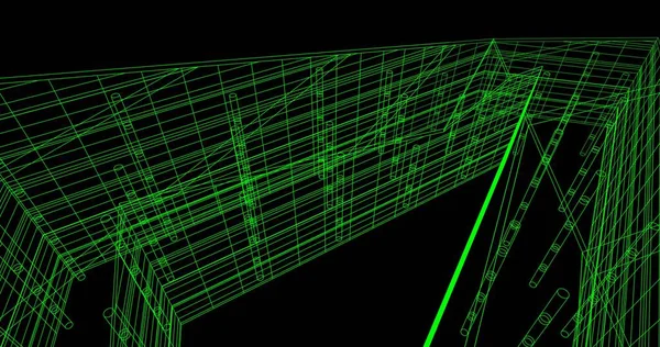Mimari sanat konseptinde soyut çizgiler, minimum geometrik şekiller. 