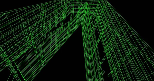 Mimari sanat konseptinde soyut çizgiler, minimum geometrik şekiller. 