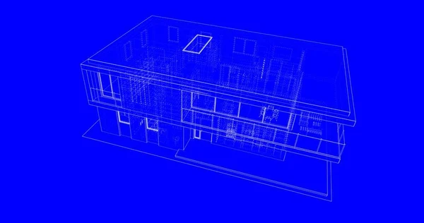 Modellering Software Ontwerp Van Architectuur Gebouw Interieur Illustratie — Stockfoto
