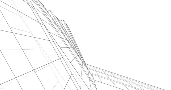 Lignes Dessin Abstraites Dans Concept Art Architectural Formes Géométriques Minimales — Photo