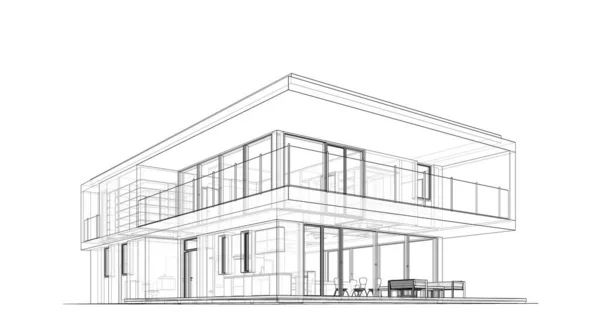 Modellierungs Software Design Von Architekturgebäuden Innenraumillustration — Stockfoto
