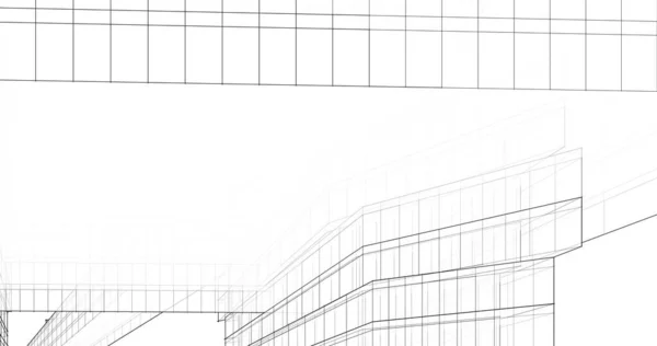 Lignes Dessin Abstraites Dans Concept Art Architectural Formes Géométriques Minimales — Photo