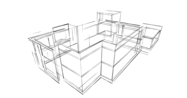 建筑墙纸摘要 数码背景 — 图库照片