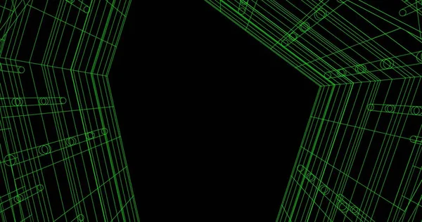 Mimari sanat konseptinde soyut çizgiler, minimum geometrik şekiller. 