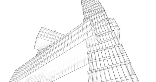 Lignes Dessin Abstraites Dans Concept Art Architectural Formes Géométriques Minimales — Photo