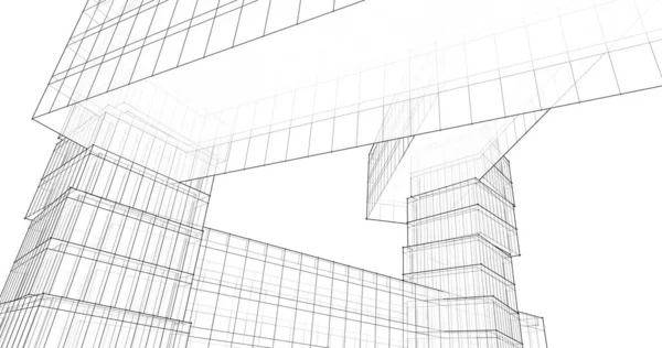 Lignes Dessin Abstraites Dans Concept Art Architectural Formes Géométriques Minimales — Photo