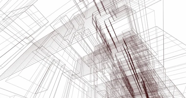 Mimari sanat konseptinde soyut çizgiler, minimum geometrik şekiller. 