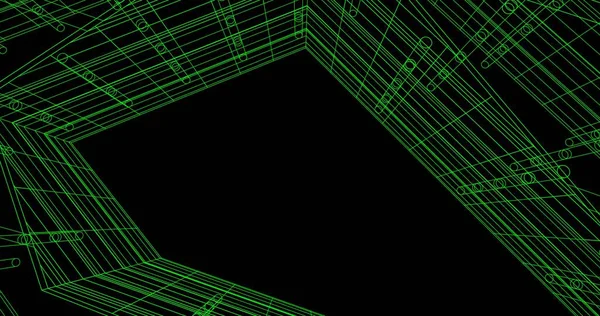 Mimari sanat konseptinde soyut çizgiler, minimum geometrik şekiller. 