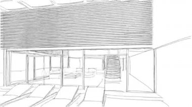 minimal 3d mimari şekillerde hareket etmek