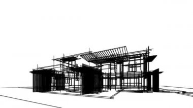 minimal 3d mimari şekillerde hareket etmek