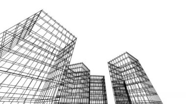 minimal 3d mimari şekillerde hareket etmek